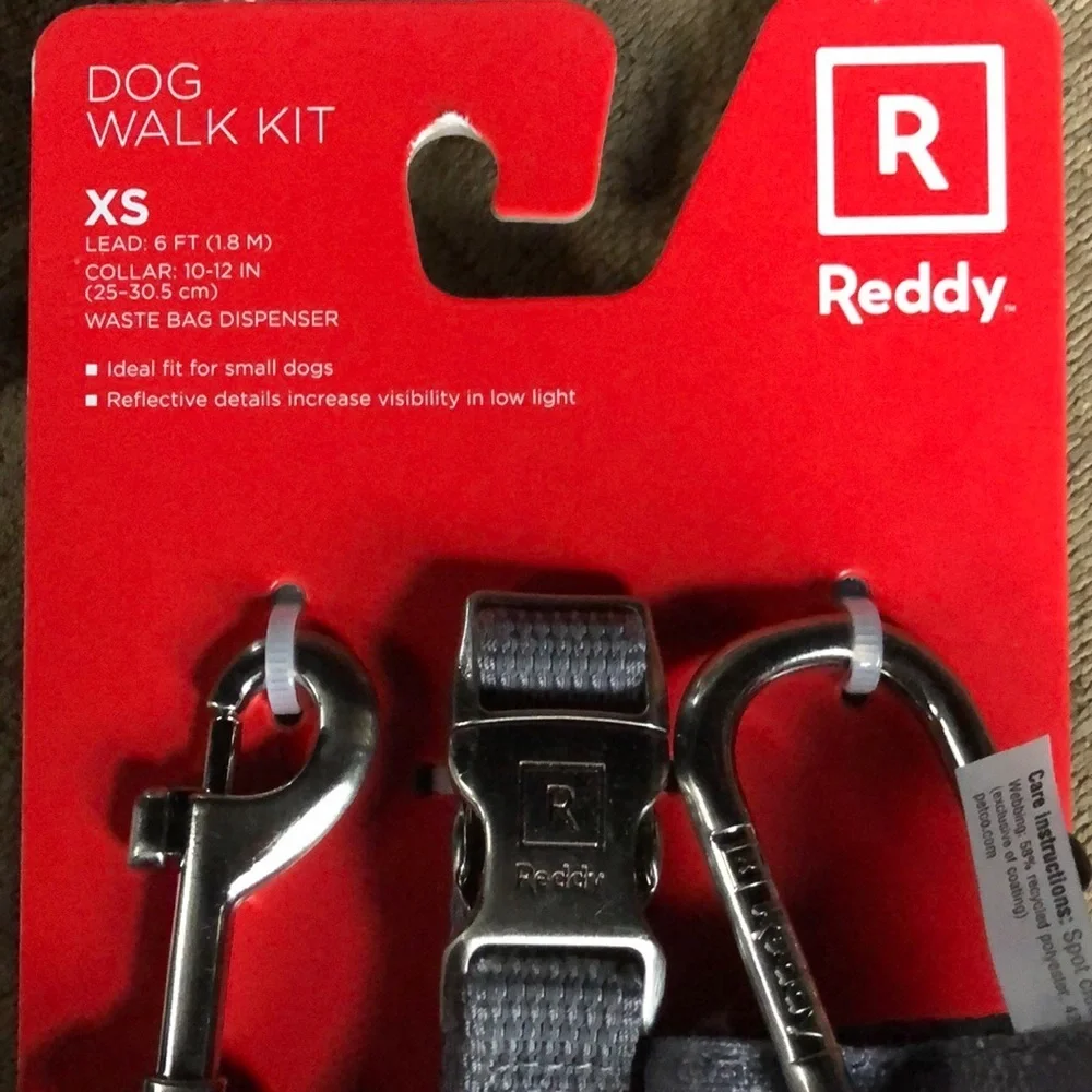NWT Reddy dog walk kit leash collar XS